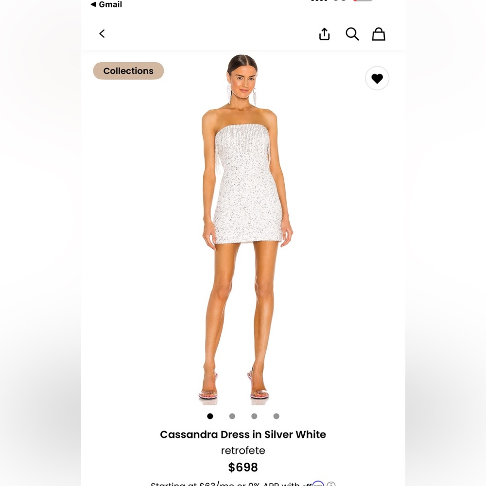 Retrofete Sparkling Silver and White Mini Dress